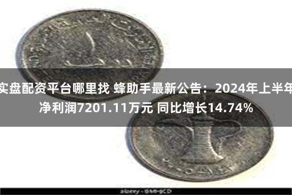 实盘配资平台哪里找 蜂助手最新公告：2024年上半年净利润7201.11万元 同比增长14.74%