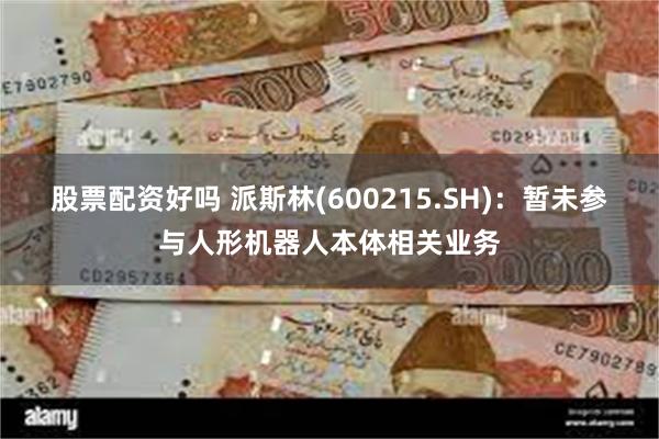 股票配资好吗 派斯林(600215.SH)：暂未参与人形机器人本体相关业务